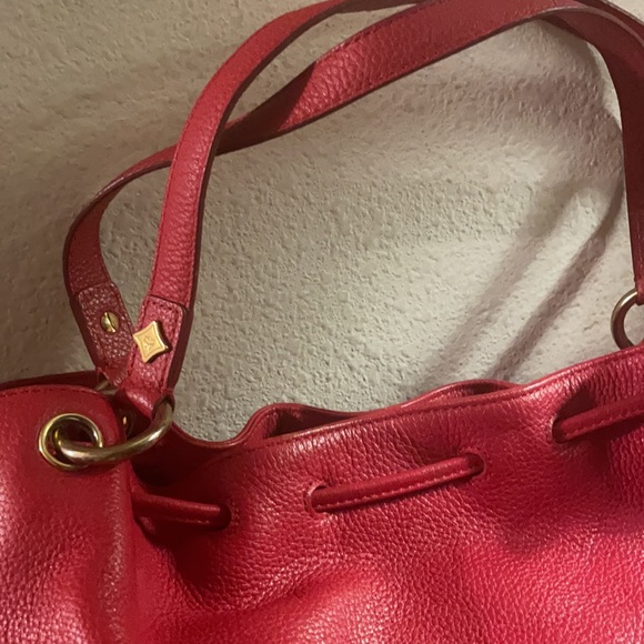 MCM Red Leather Shoulder Bag - Picture 6 of 14